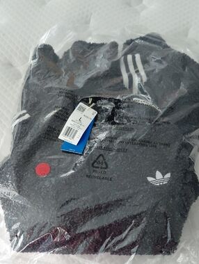 adidas Black Hoodie with White Trefoil and Sleeve Stripes